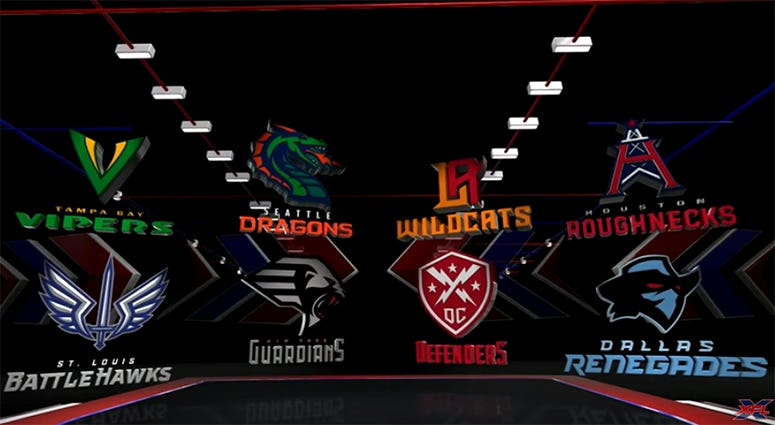 XFL team names and logos revealed. The league begins play in Feb. 2020. XFL Team Names Logos