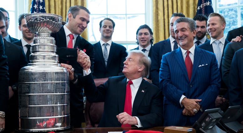 The Capitals celebrated their Stanley Cup championship with a White House visit and meeting with President Donald Trump Capitals all smiles at White House visit with President Trump