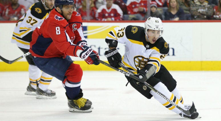 Dubbed a "punk" by Danny Rouhier, Brad Marchand has been an irritant to Caps players and fans for the last decade. Brad Marchand skates past Alex Ovechkin.