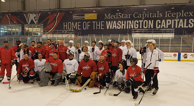 Capitals Media Fantasy Camp The assembled D.C. sports media take a team photo