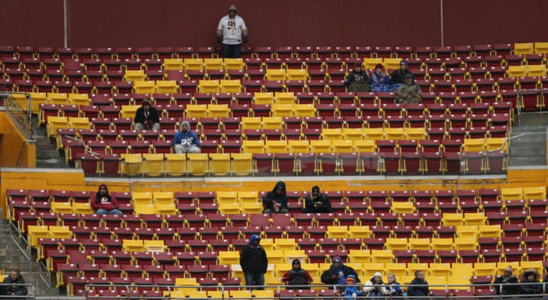 A general view of the crowd at FedEx Field for a December 2018 Redskins game Redskins announce 2019 preseason schedule