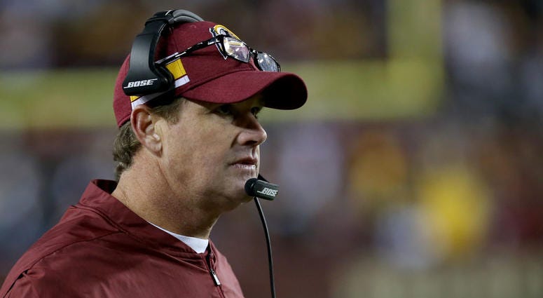 Redskins coach Jay Gruden looks on in a game against the Dallas Cowboys Jay_Gruden_Redskins