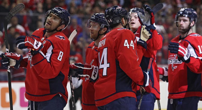 The Washington Capitals celebrate a win. Capitals_Win_Celebration