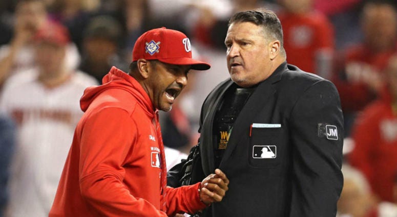 Nats manager Dave Martinez argues with home plate umpire. Are Dave Martinez's days numbered as Washington Nationals manager?