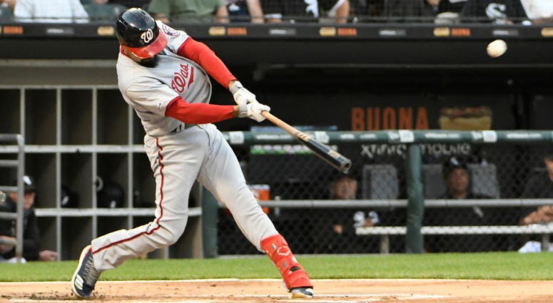 Anthony Rendon hits a home run for the Washington Nationals. Anthony_Rendon