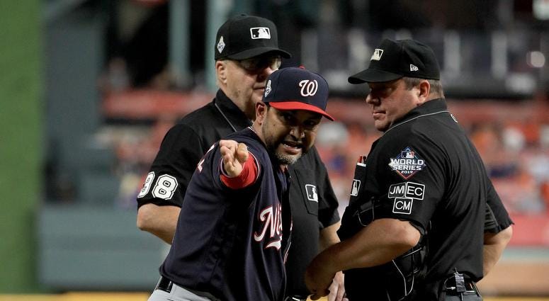 Even after upholding the call, Dave Martinez was still angry at umpires. Best pictures of World Series umpire controversy, Dave Martinez ejection