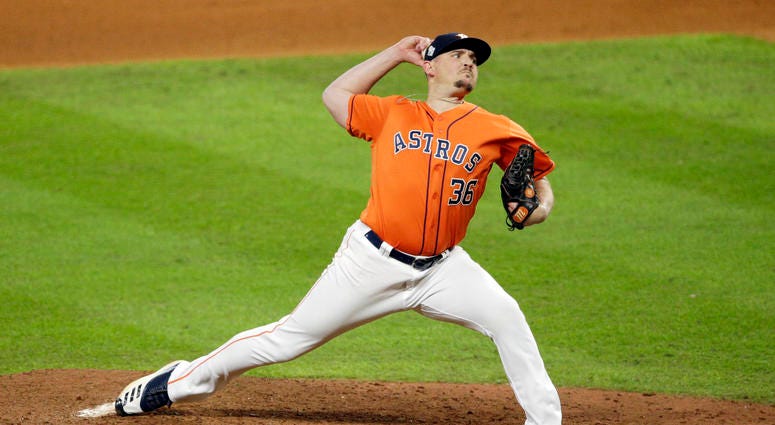 Nationals strengthen bullpen with addition of Will Harris on multi-year deal. Will Harris of the Houston Astros delivers the pitch against the Washington Nationals during the seventh inning in Game 7.