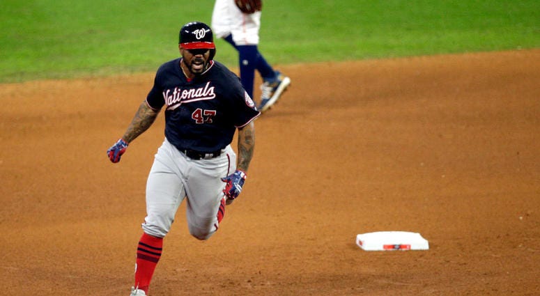 Howie Kendrick drove a 90-mph cutter into right field, changing Game 7 of the World Series and giving the Nats a 3-2 lead in the 7th inning. Howie Kendrick #47 of the Washington Nationals hits a two-run home run against the Houston Astros during the seventh inning in Game Seven of the 2019 World Series.