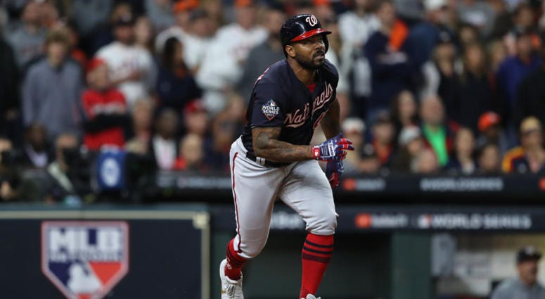Howie Kendrick drove a 90-mph cutter into right field, changing Game 7 of the World Series and giving the Nats a 3-2 lead in the 7th inning. Howie Kendrick #47 of the Washington Nationals hits a two-run home run against the Houston Astros during the seventh inning in Game Seven of the 2019 World Series.