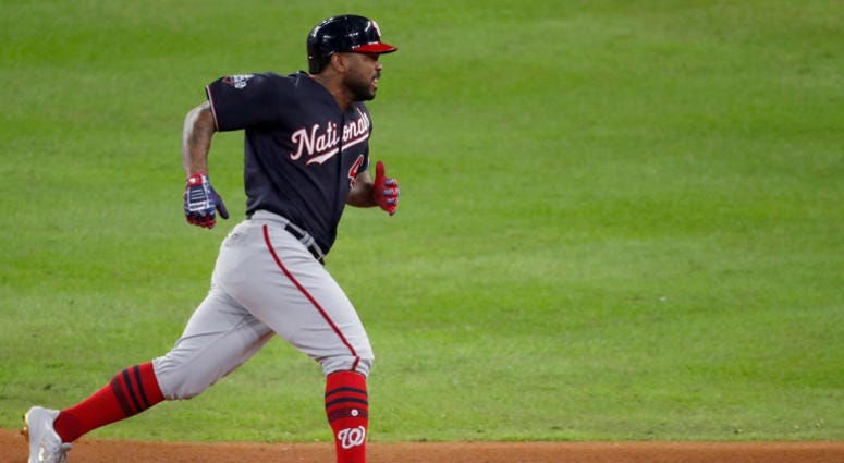 Howie Kendrick drove a 90-mph cutter into right field, changing Game 7 of the World Series and giving the Nats a 3-2 lead in the 7th inning. Howie Kendrick #47 of the Washington Nationals hits a two-run home run against the Houston Astros during the seventh inning in Game Seven of the 2019 World Series.