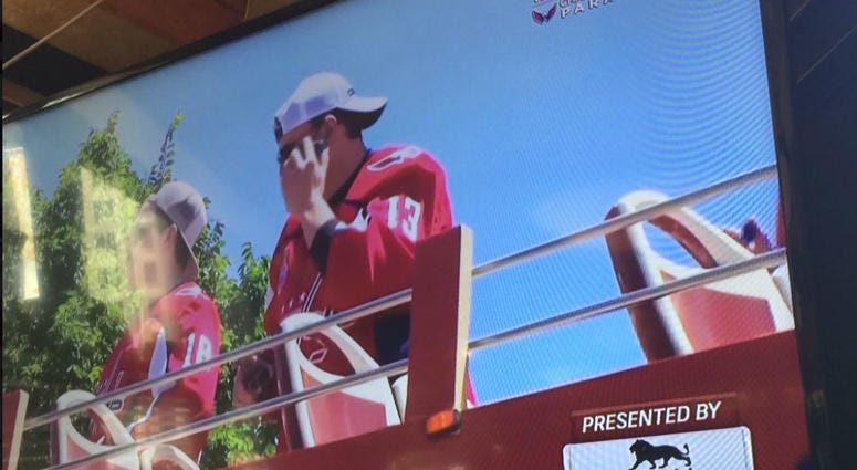 Jakub Vrana on the phone with Grant & Danny during the parade! Jakub Vrana - Capitals Celebration Parade