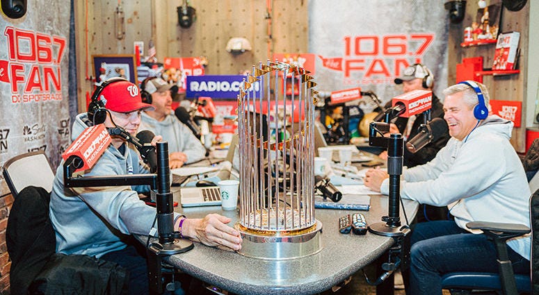 The Junkies get some time with the World Series Trophy The Junkies get some time with the World Series Trophy