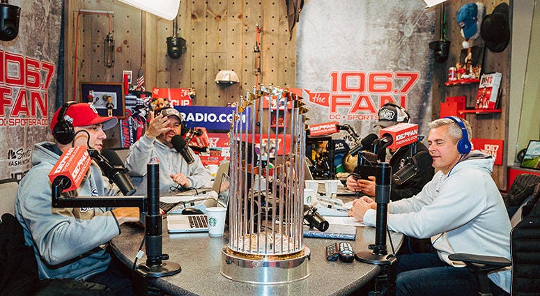 A brush with glory: The Sports Junkies visit with the World Series Trophy A brush with glory: The Sports Junkies visit with the World Series Trophy