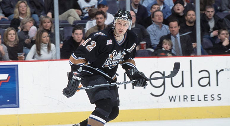 Peter Bondra appears with the Washington Capitals in 2000 Craig Laughlin thinks Vrana's the Caps' next Peter Bondra