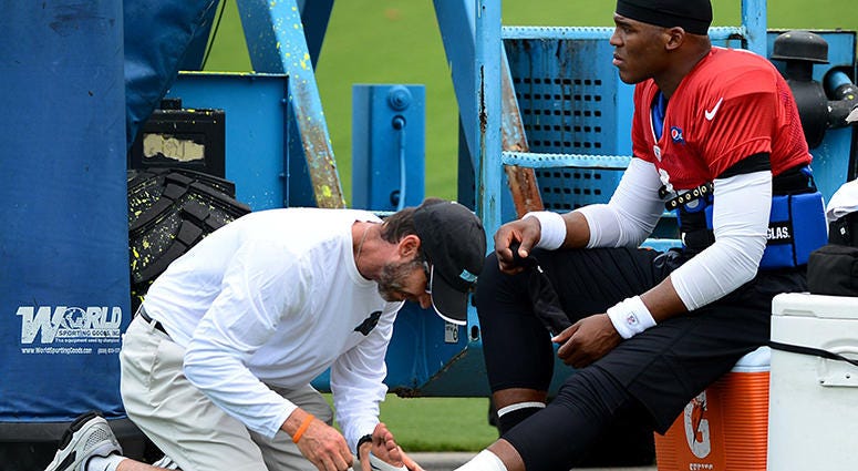 New Redskins head athletic trainer Ryan Vermillion works with Panthers QB Cam Newton in 2014 SNIDER: Redskins make key move to entice Trent Williams' return
