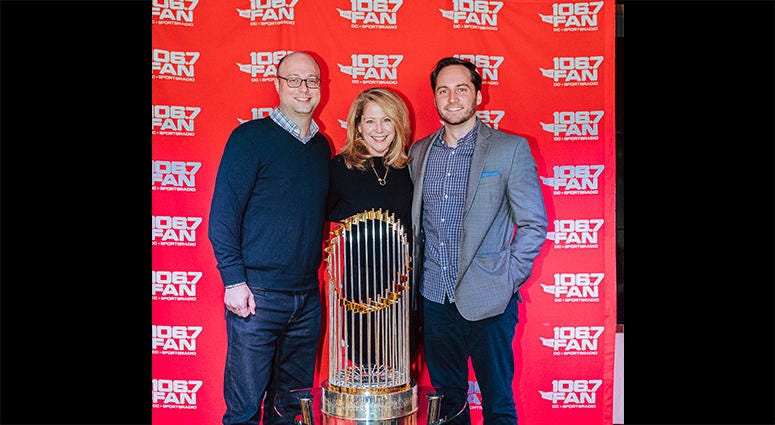 106.7 The Fan station management poses with The Commissioner's Trophy 106.7 The Fan station management poses with The Commissioner's Trophy