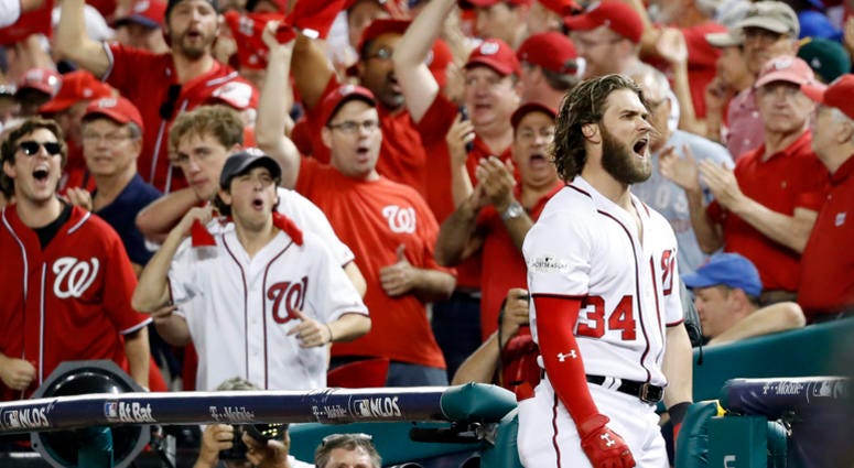 Bryce Harper homers in the NLDS Geoff Burke-USA TODAY Sports