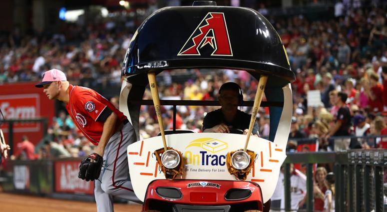 Ryan Madson steps out of the Diamondbacks' bullpen cart in May Diamondbacks_Bullpen_Cart
