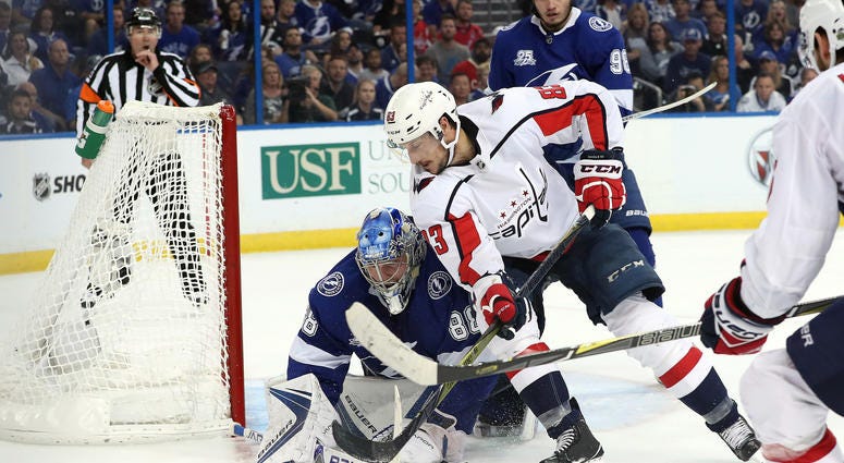 Jay Beagle denied by Tampa goaltender Andrei Vasilevskiy Jay_Beagle_Capitals_Lightning