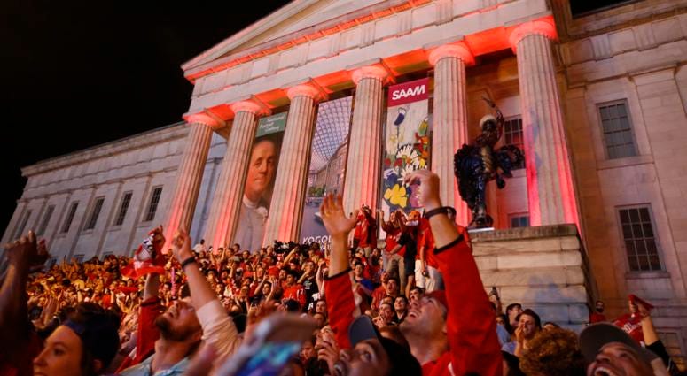 Capitals fans celebrate after Game 3 win capitals_caps_fan