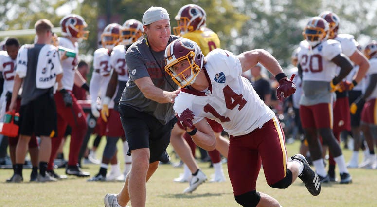 Trey Quinn runs past Redskins coach Jay Gruden Trey_Quinn_Redskins