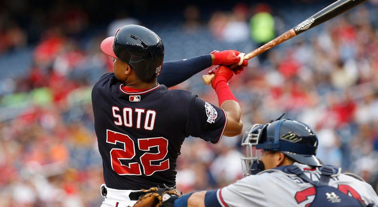 Juan Soto hits a solo home run against the Braves on Tuesday Juan_Soto_Home_Run