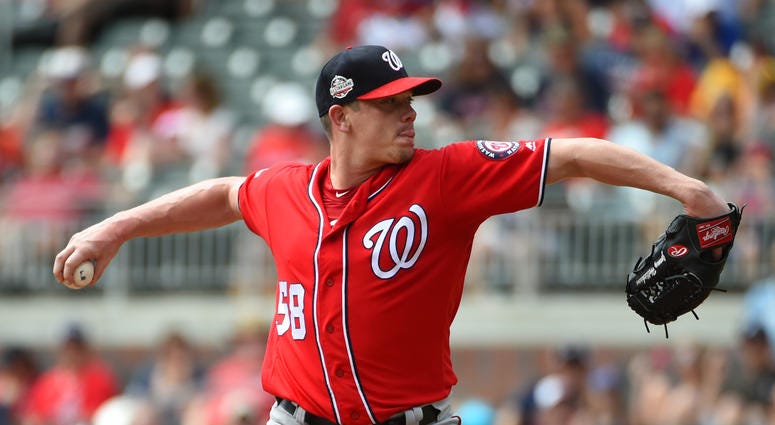Jeremy Hellickson pitches for the Washington Nationals. Jeremy_Hellickson