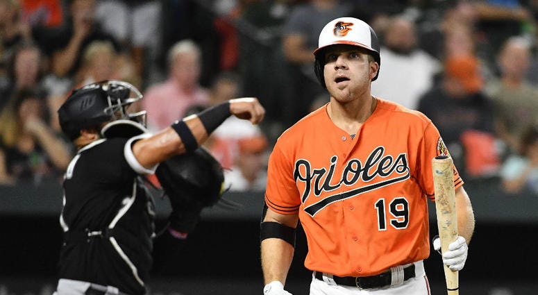 Orioles first basemen Chris Davis strikes out. Chris_Davis_Orioles