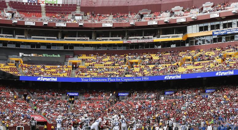 Dustin Hopkins kicks a field goal in the fourth quarter of Redskins home opener Redskins_Home_Opener_FedEx_Field_2018