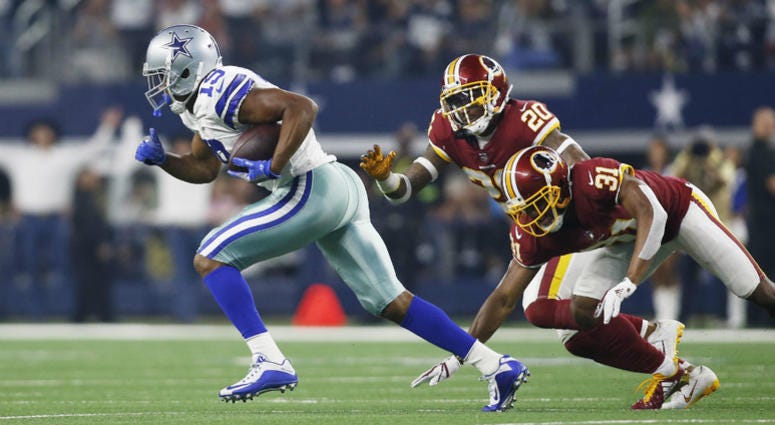 Amari Cooper breaks free of Redskins DB Fabian Moreau. Redskins_Fabian_Moreau