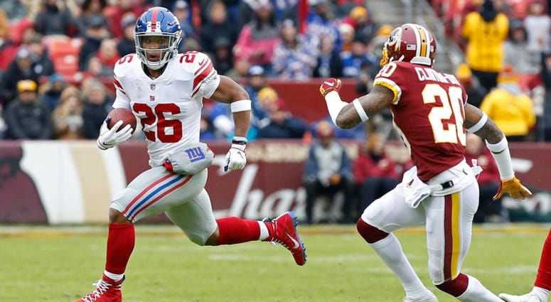 HaHa Clinton-Dix tries to chase down Saquon Barkley. saquon-barkley-haha-clinton-dix