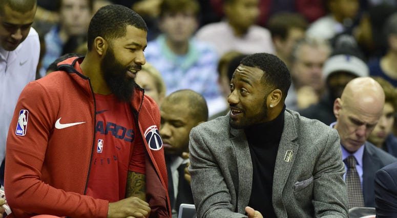 Washington Wizards point guard John Wall sits out due to injury. Wizards_John_Wall
