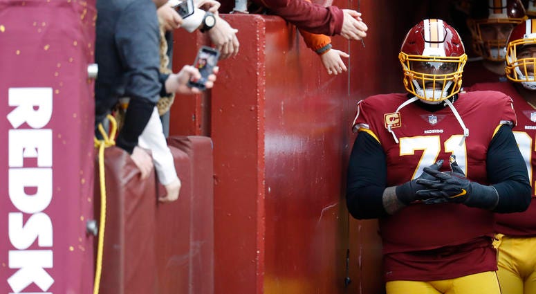Redskins LT Trent Williams stands in the tunnel at FedEx Field. Trent_Williams