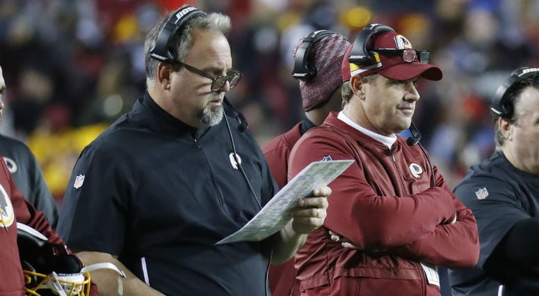 Redskins head coach Jay Gruden and DC Greg Manusky. Greg_Manusky_Redskins