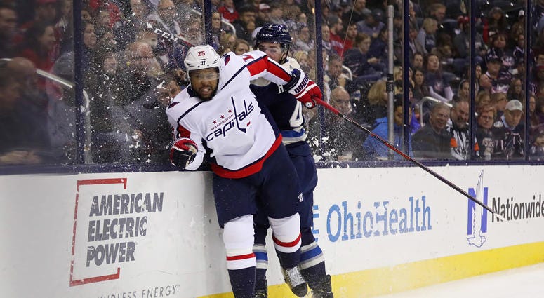 Smith-Pelly checks Blue Jackets defenseman Scott Harrington Alan May 'not surprised' Smith-Pelly wasn't picked up by another NHL team