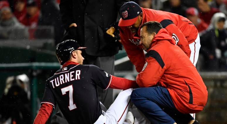 Trea Turner suffers a broken finger while attempting to bunt. Trea Turner suffers a broken finger.