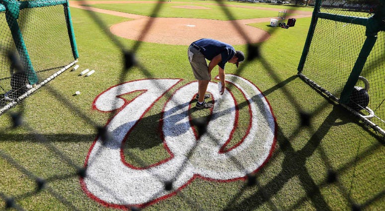 Washington Nationals logo painted for Spring Training. Nationals_Logo_Spring