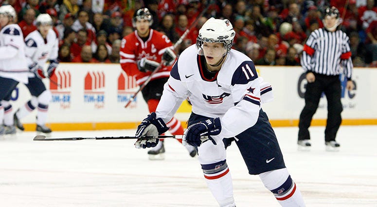 19-year-old John Carlson skates during the 2010 IIHF World Junior Championship Tournament Gold Medal game against Team Canada on January 5, 2010 10 years ago, John Carlson became an American hero