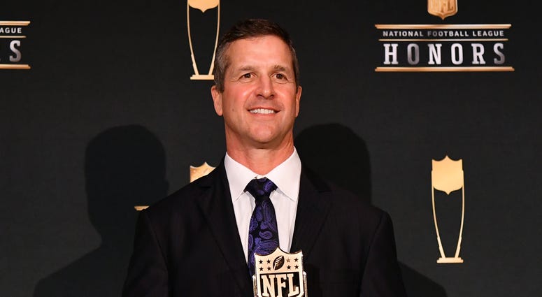 Head coach John Harbaugh honored with AP Coach of the Year award.
