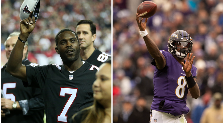 Michael Vick and Lamar Jackson Michael Vick and Lamar Jackson