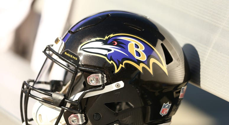 NFL: Baltimore Ravens at Carolina Panthers Oct 28, 2018; Charlotte, NC, USA; A Baltimore Ravens helmet lays on the bench in the game against the Carolina Panthers at Bank of America Stadium. Mandatory Credit: Jeremy Brevard