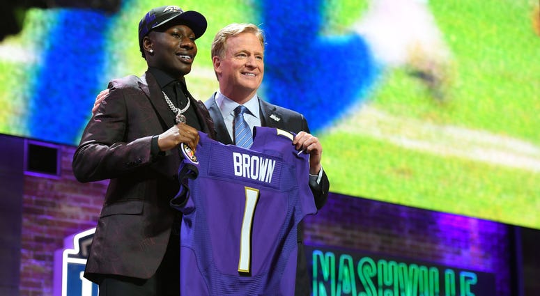 Marquise Brown with Roger Goodell