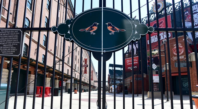 An empty Oriole Park on what should have been opening day