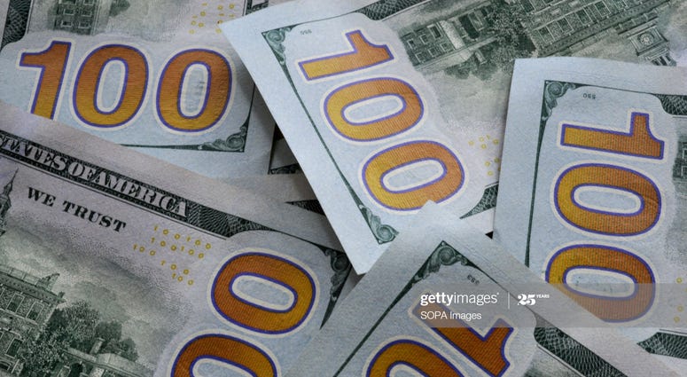 $100 bills of US currency