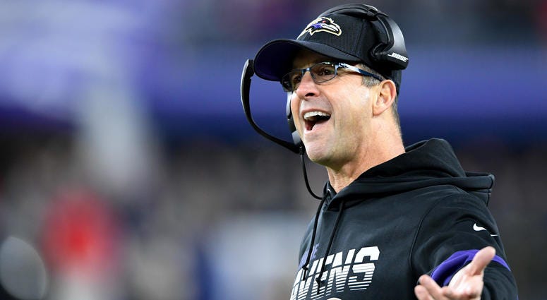 Baltimore Ravens head coach John Harbaugh