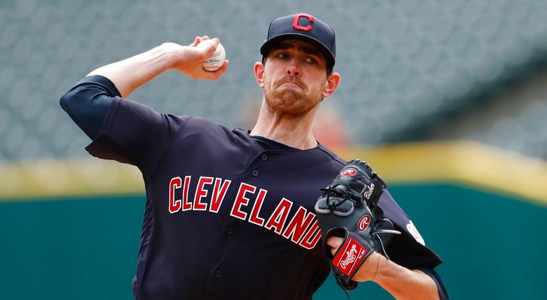 Cleveland Indians starting pitcher Shane Bieber throws during the first inning of a baseball game against the Detroit Tigers, Thursday, April 11, 2019, in Detroit. (AP Photo/Carlos Osorio) Cleveland Indians starting pitcher Shane Bieber throws during the first inning of a baseball game against the Detroit Tigers, Thursday, April 11, 2019, in Detroit. (AP Photo/Carlos Osorio)