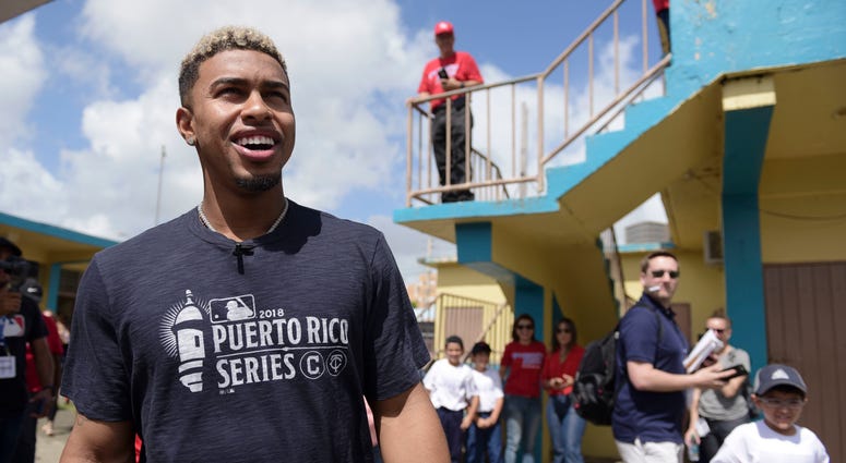 Cleveland Indians All-Star shortstop Francisco Lindor visits his former grammar school, Villa Marina Elementary School, to lead a special baseball clinic for approximately 250 students in Gurabo, Puerto Rico, Monday, April 16, 2018. Next Tuesday and Wedne Cleveland Indians All-Star shortstop Francisco Lindor visits his former grammar school, Villa Marina Elementary School, to lead a special baseball clinic for approximately 250 students in Gurabo, Puerto Rico, Monday, April 16, 2018. Next Tuesday and Wedne
