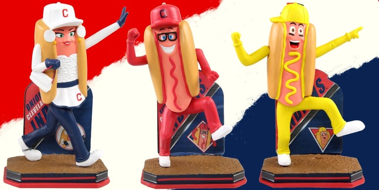 Indians Sugardale Ketchup Mustard Onion Hot Dog bobbleheads