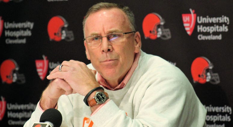 Cleveland Browns general manager John Dorsey speaks during a press conference following the firing of head coach Hue Jackson and offensive coordinator Todd Haley John Dorsey Cleveland Browns fire Hue Jackson
