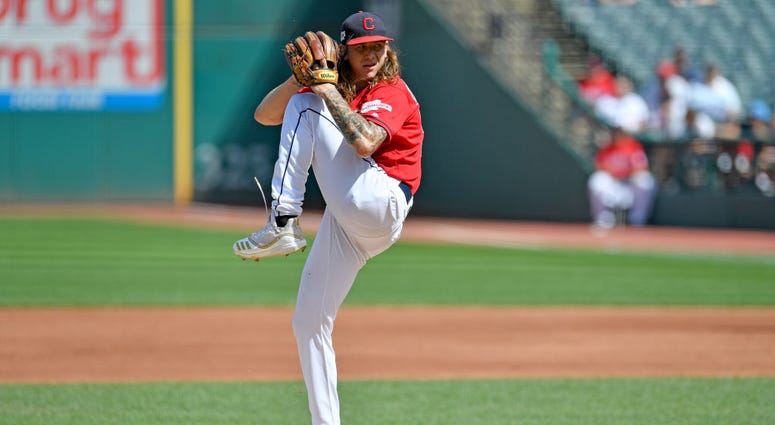 CLEVELAND, OHIO - SEPTEMBER 14: Starting pitcher Mike Clevinger #52 of the Cleveland Indians pitches during the first inning against the Minnesota Twins during the first game of a double header at Progressive Field on September 14, 2019 in Cleveland, Ohio CLEVELAND, OHIO - SEPTEMBER 14: Starting pitcher Mike Clevinger #52 of the Cleveland Indians pitches during the first inning against the Minnesota Twins during the first game of a double header at Progressive Field on September 14, 2019 in Cleveland, Ohio